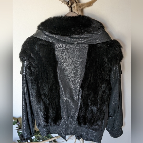 J. Percy for Marvin Richards 1980's Leather/Fur Bomber Jacket sz M - Picture 10 of 10
